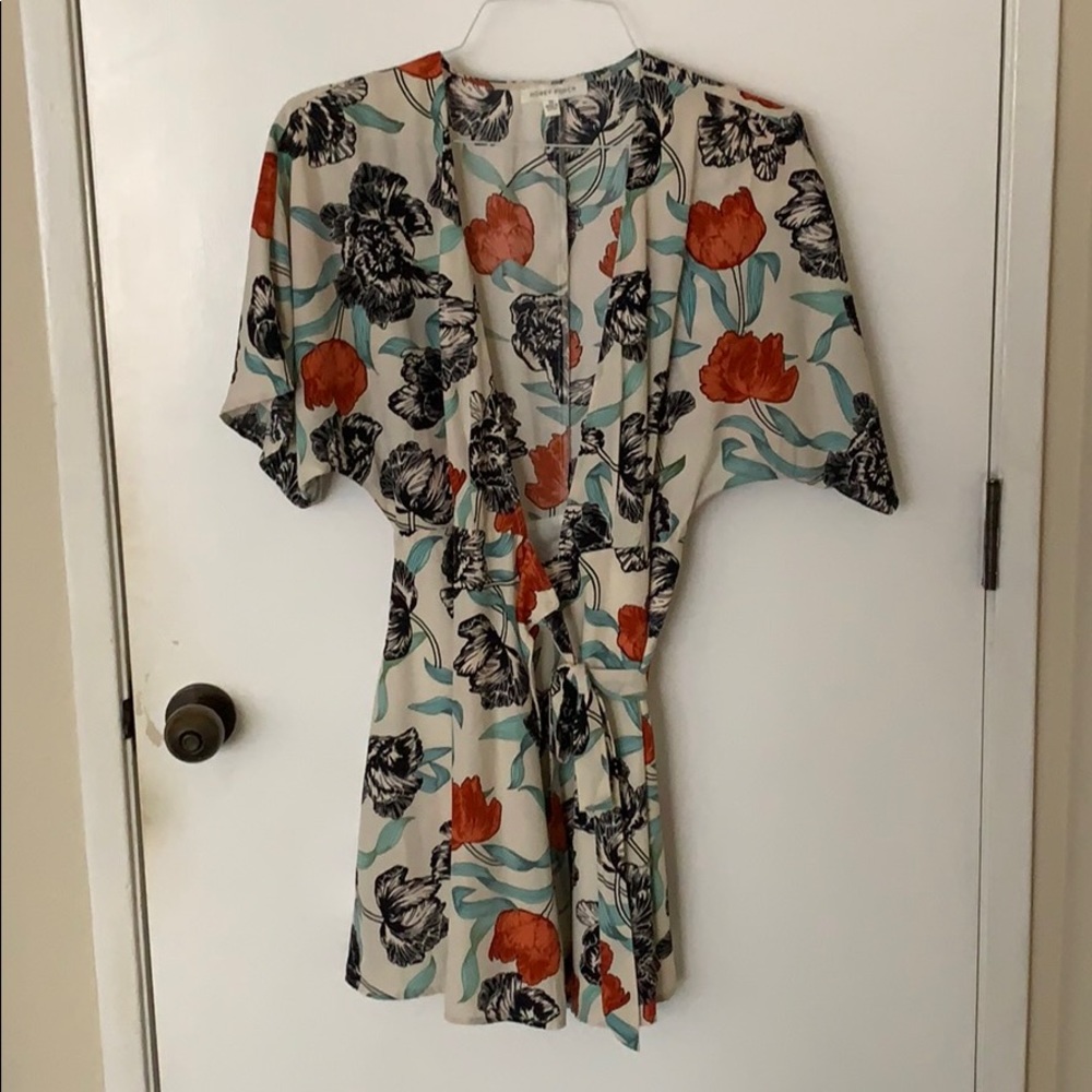 Wrap dress with lined skirt